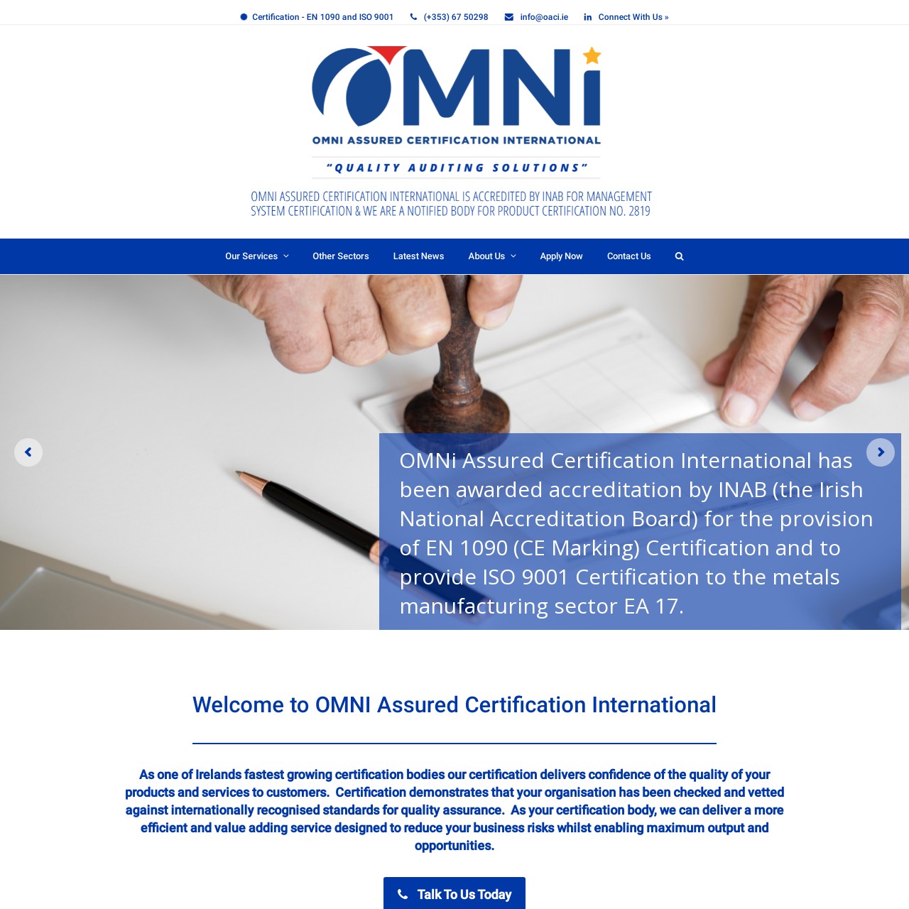 OMNI Assured Certification International - Accredited EN 1090 and ISO Certification